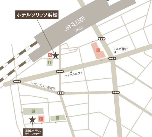 浜松ホテル浜松近辺駐車場マップ